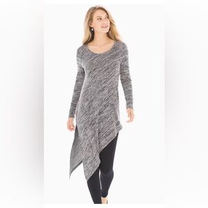 Soma Gray Marled Asymmetrical Handkerchief-Hem Tunic Top